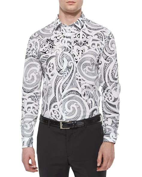 versace shirt zwart|versace long sleeve shirts.